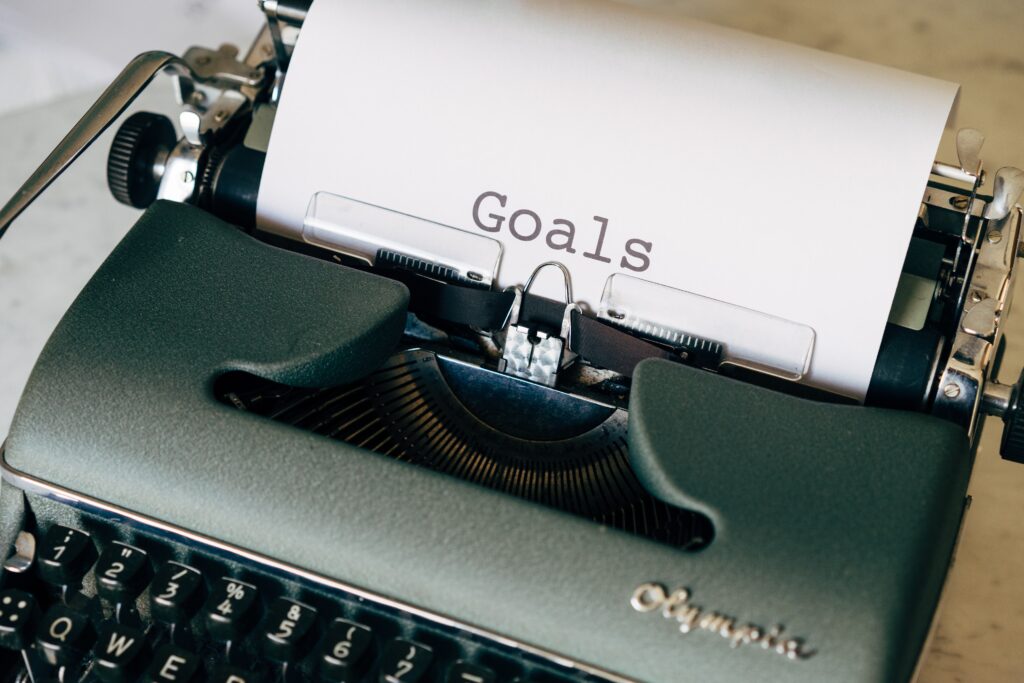 Typewriter with word "goals" | North Branch Copywriting Co. 